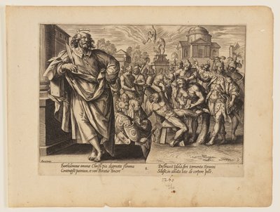 Le martyre de saint Barthélemy, extrait du Martyre du Christ et des Apôtres - Hendrick Goltzius