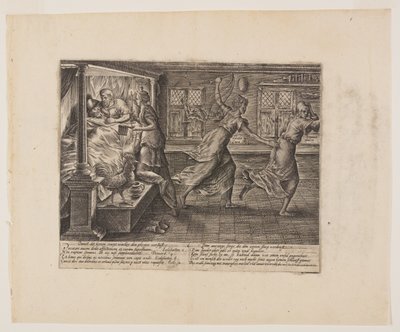 La nuit blanche du plaideur, extrait de Litis Abusus (Les abus de la loi) - Hendrick Goltzius