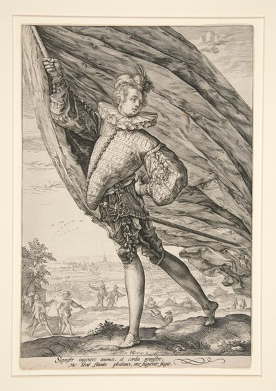 Le Porte-étendard, tourné à gauche - Hendrick Goltzius