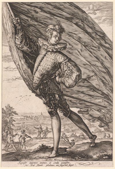 Le Porte-étendard, tourné à gauche - Hendrick Goltzius