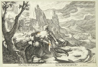 Thisbé effrayée par le lion - Hendrick Goltzius