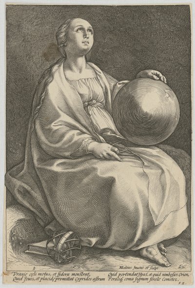 Urania, feuille n° 9 de la série « Les neuf muses » - Hendrick Goltzius