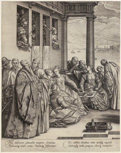 Mariage vénitien [moitié gauche de la page] - Hendrick Goltzius