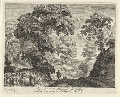 Paysage avec la guérison des aveugles - Hendrick Hondius (I)