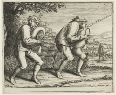 Deux joueurs de cornemuse - Hendrick Hondius (I)