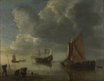 Une mer calme, 1655-1657 - Hendrick Jacobsz. Dubbels