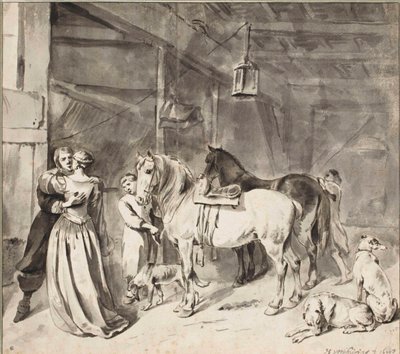 Un cavalier faisant ses adieux à une dame, 1678 - Hendrick Verschuring