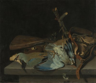 Nature morte avec instruments de chasse et oiseaux - Hendrick ten Oever