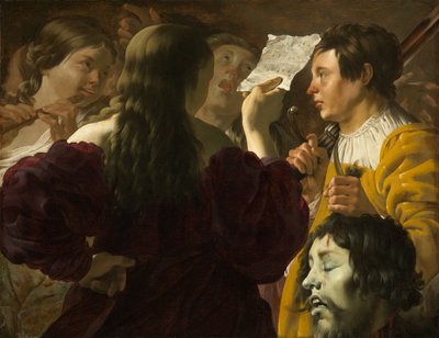 David loué par les femmes israélites - Hendrick ter Brugghen