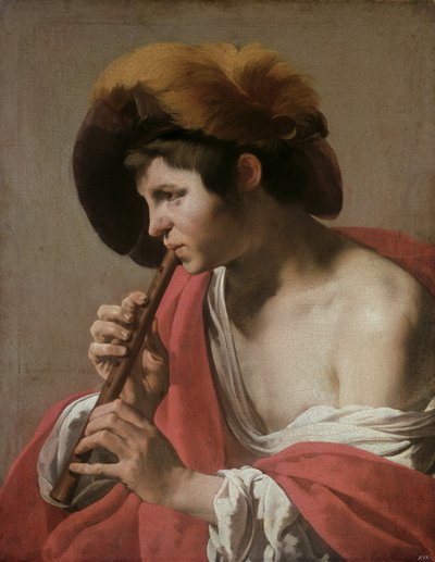Valet jouant de la flûte à bec, 1621 - Hendrick ter Brugghen