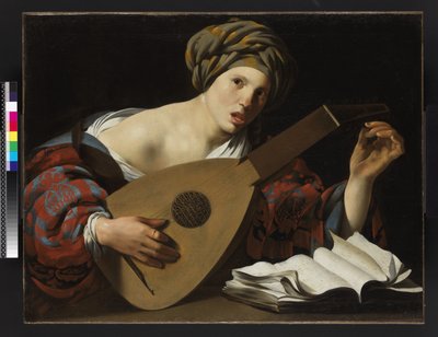 Jeune femme accordant un luth, c.1626-27 - Hendrick ter Brugghen