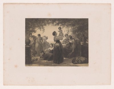 Femmes italiennes à une table - Hendrik Adriaan Christiaan Dekker