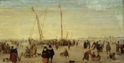 Une scène sur la glace - Hendrik Avercamp