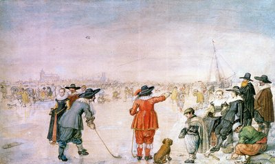 Golf sur la glace de la rivière Ijsel près de Kampen - Hendrik Avercamp