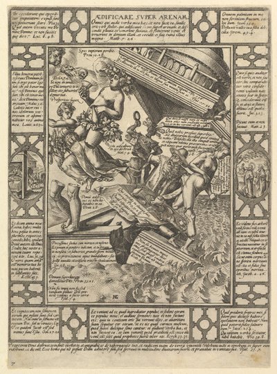 Aedificare Super Arenam, des Allégories de la Foi Chrétienne, de Christian et P..., 1575-1617 - Hendrik Goltzius