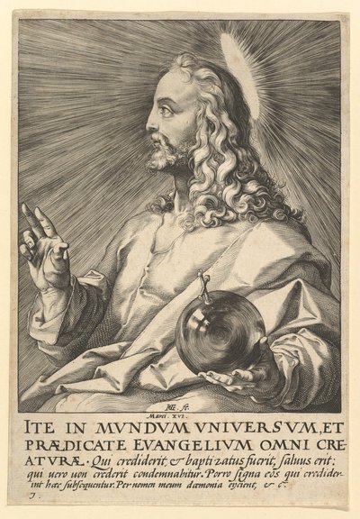 Christ, de Christ, les Apôtres et Saint Paul avec le Credo, ca. 1589 - Hendrik Goltzius