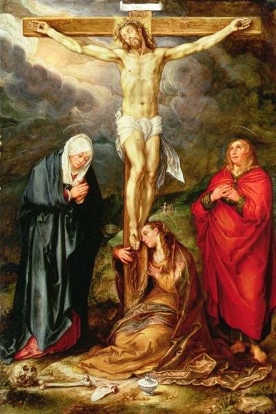 Christ en croix, avec Marie, Saint Jean et la Madeleine - Hendrik Goltzius