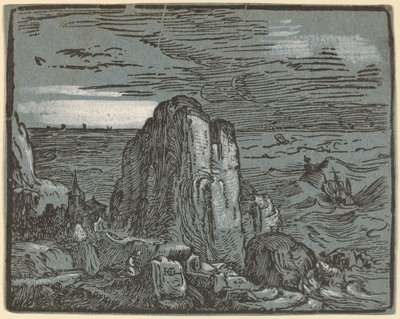 Falaise sur un rivage - Hendrik Goltzius