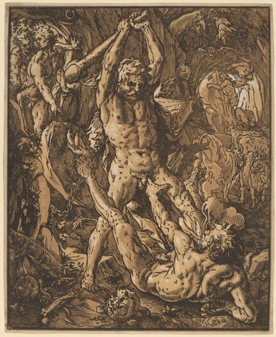 Hercule tuant Cacus - Hendrik Goltzius