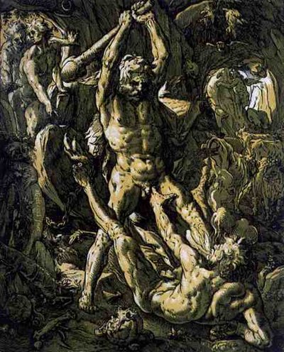 Hercule tuant Cacus - Hendrik Goltzius