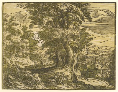 Paysage avec couple assis - Hendrik Goltzius