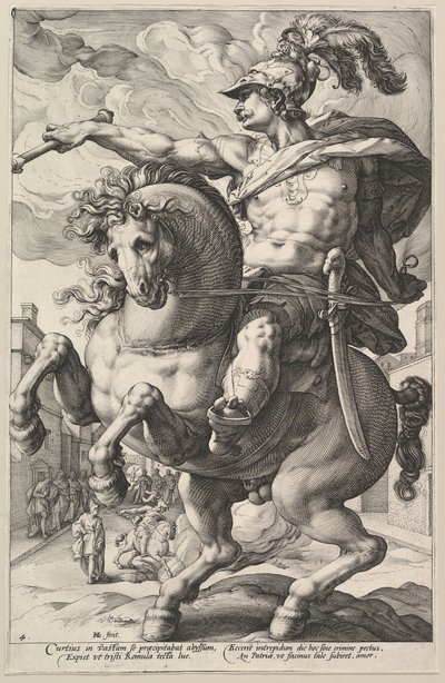 Marcus Curtius, de la série Les Héros romains - Hendrik Goltzius