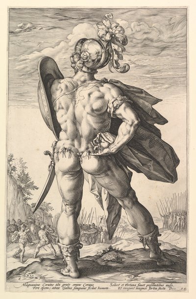 Marcus Valerius, de la série Les Héros romains, 1586 - Hendrik Goltzius