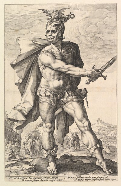 Mucius Scaevola, de la série Les Héros Romains, 1586 - Hendrik Goltzius