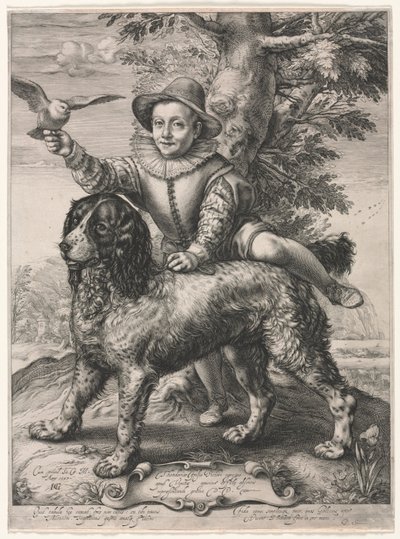 Portrait de Frederick de Vries et son chien, 1597 - Hendrik Goltzius