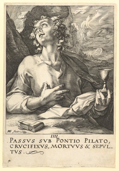 Saint Jean, de Christ, les Apôtres et Saint Paul avec le Credo, vers 1589 - Hendrik Goltzius