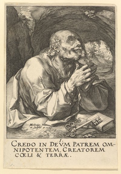 Saint Pierre, de Christ, les Apôtres et Saint Paul avec le Credo, 1589 - Hendrik Goltzius
