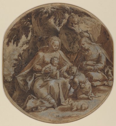 La Sainte Famille avec Sainte Élisabeth et Saint Jean-Baptiste - Hendrik Goltzius