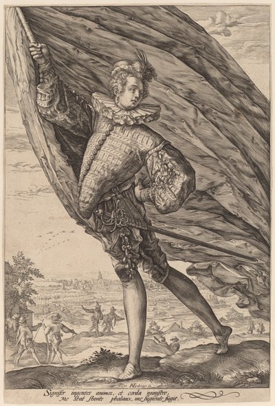 Le Porte-étendard, tourné vers la gauche - Hendrik Goltzius