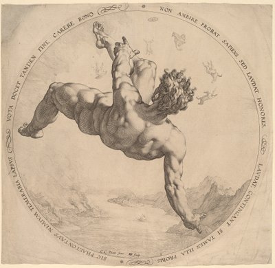 Phaéton - Hendrik Goltzius, after Cornelis Cornelisz van Haarlem