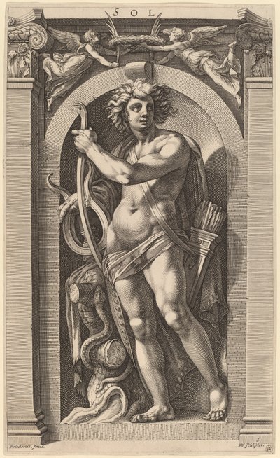 Sol ou Apollon - Hendrik Goltzius after Polidoro da Caravaggio