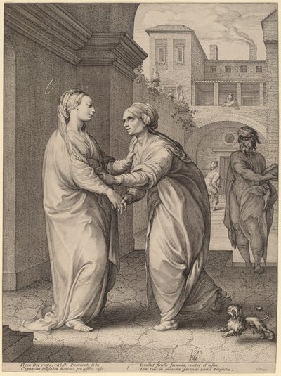 La Visitation - Hendrik Goltzius in the style of Parmigianino