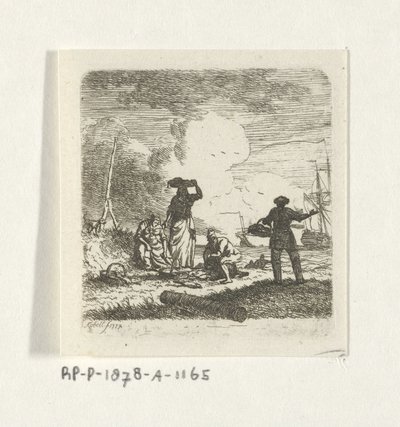 Pêcheurs sur la plage - Hendrik Kobell
