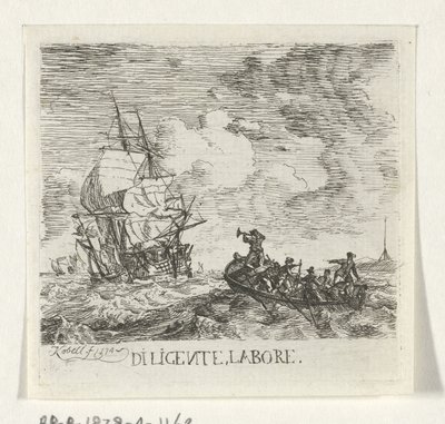 Eau tumultueuse avec différents bateaux - Hendrik Kobell