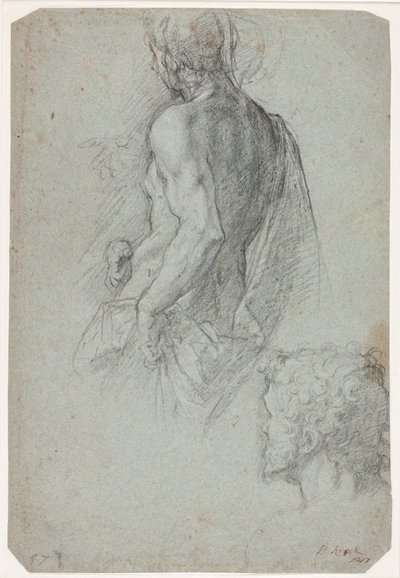 Modèle masculin drapé et tête d