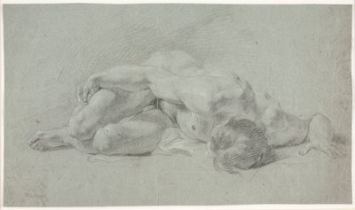 Étude de Modèle Masculin, Allongé, Recroquevillé - Hendrik Krock