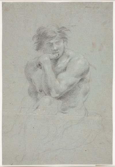 Étude de modèle masculin, torse et bas du corps esquissés - Hendrik Krock