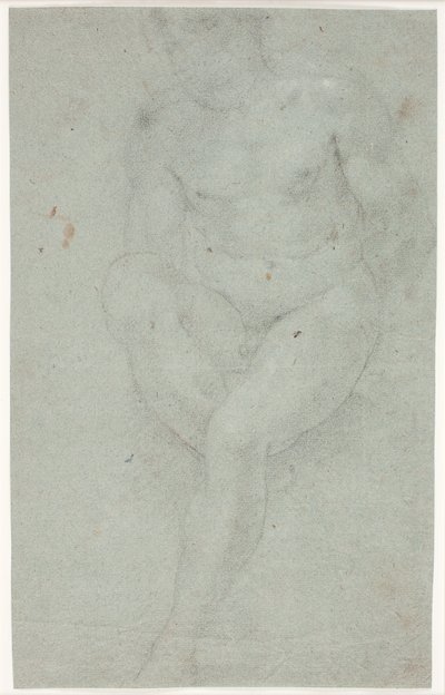 Étude de modèle masculin, assis avec la jambe droite relevée - Hendrik Krock