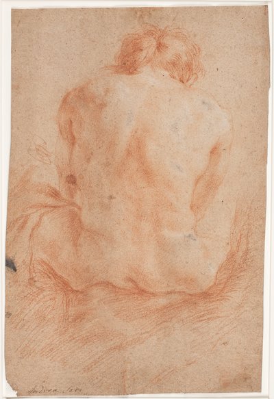 Étude de modèle masculin, assis, vu de dos - Hendrik Krock