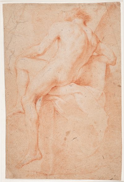 Étude de modèle masculin, assis, vu de dos - Hendrik Krock