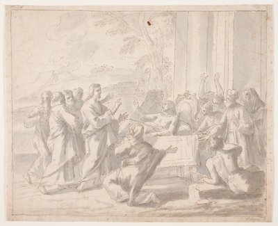 Résurrection du fils de la veuve de Naïn (Luc. 7,11 ff) - Hendrik Krock