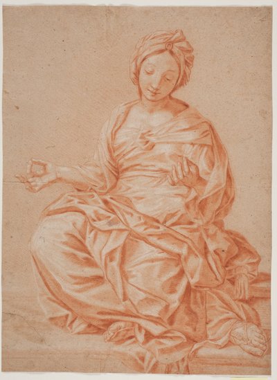 Femme assise avec turban - Hendrik Krock