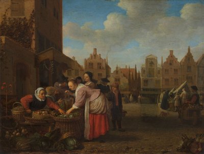 Vue du Grand Marché à Rotterdam - Hendrik Maertensz Sorgh