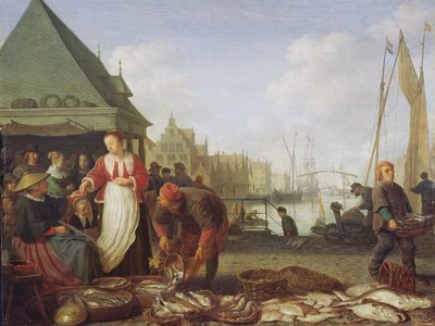 Le marché aux poissons de Rotterdam - Hendrik Martensz Sorgh
