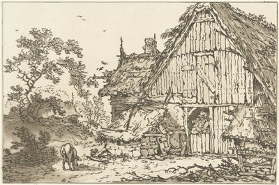 Ferme avec deux personnes dans l