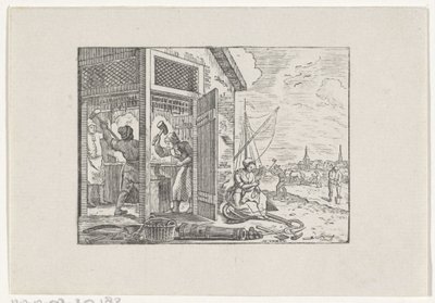 Figures dans une forge et travaillant dans les champs - Hendrik Numan